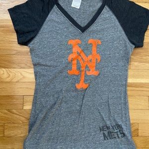 New York Mets V Neck T Shirt